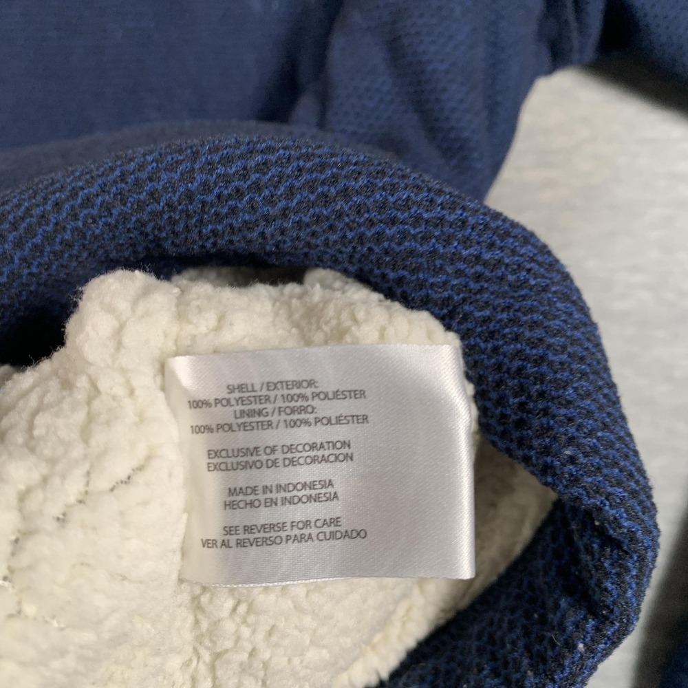 Orvis Sweater Mens Large Blue Waffle Fleece Quarter Zip Sherpa Lined Pullover - Picture 8 of 10